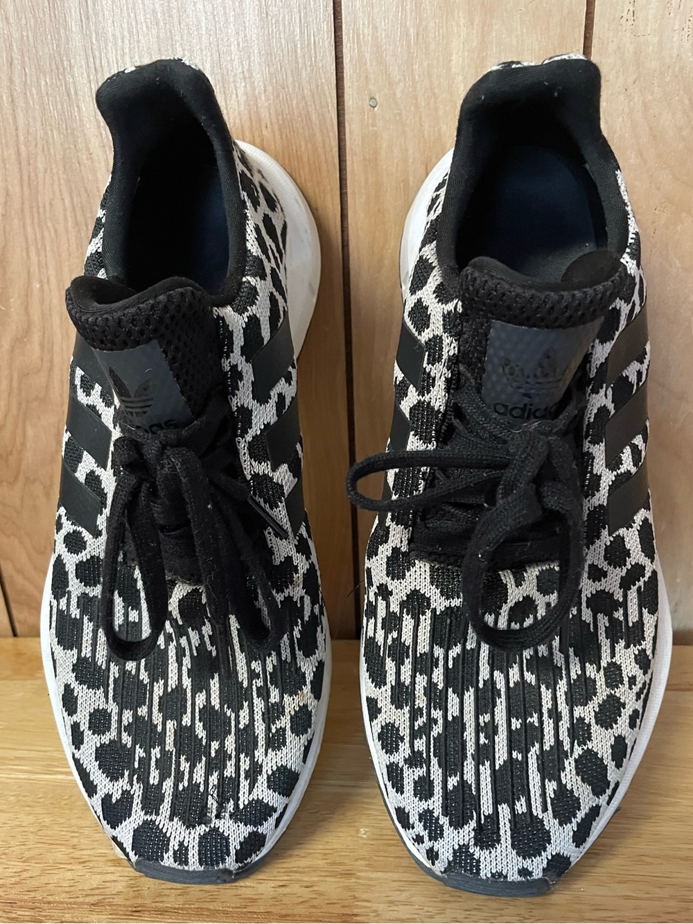 Adidas Originals Swift Run Leopard Print Black White Womens Shoes BD7962 Size 10